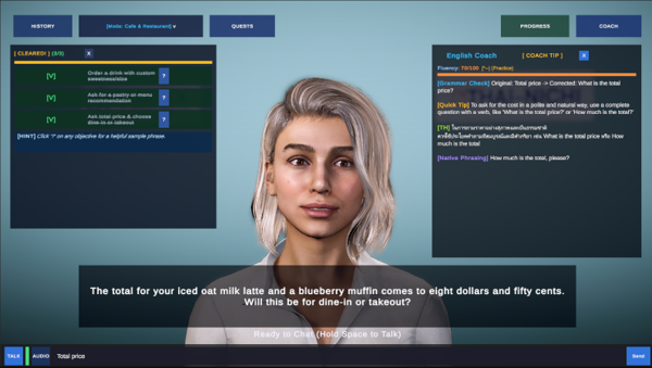 IMEX: AI-Powered English Conversation Simulator with 3D Interactive Avatar and Real-Time Grammar Coaching System